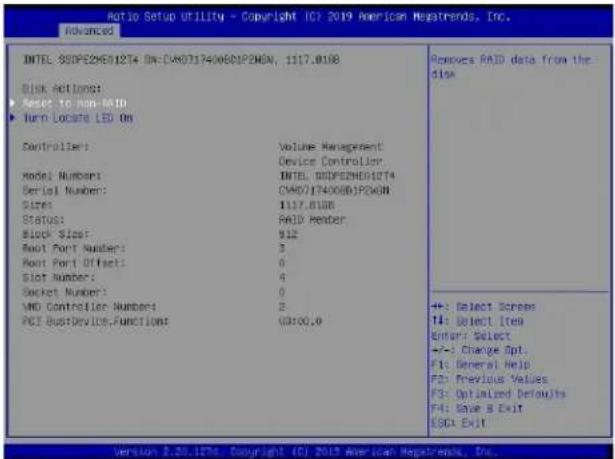 Supermicro X11DPS-RE - To Reset the RAID Volume to non-RAID - 2