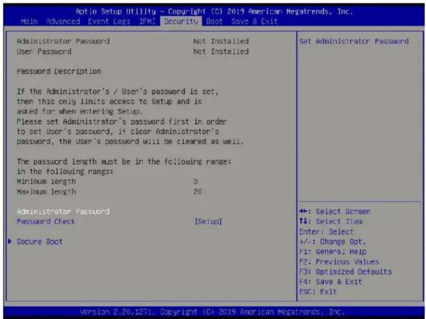 Supermicro X11SDW-14C-TP13F - Security - 1