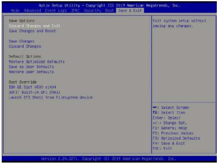 Supermicro X11SDW-14C-TP13F - Save & Exit - 1