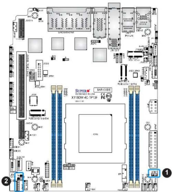 Supermicro X11SDW-14C-TP13F - Power LED/Speaker Header - 1