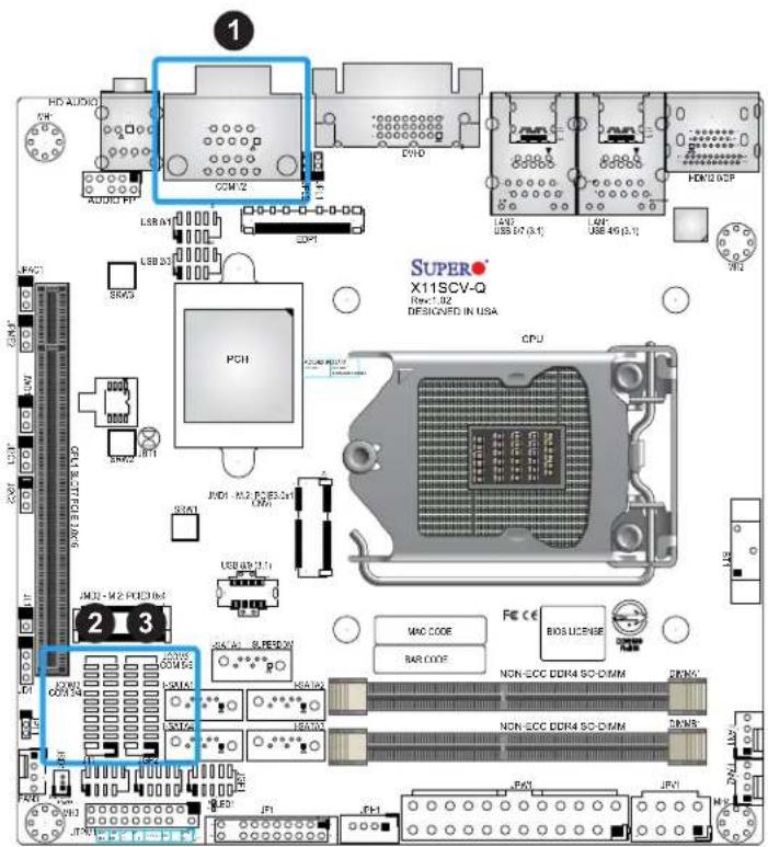 Supermicro X11SCV-L - COM Ports and Headers - 1