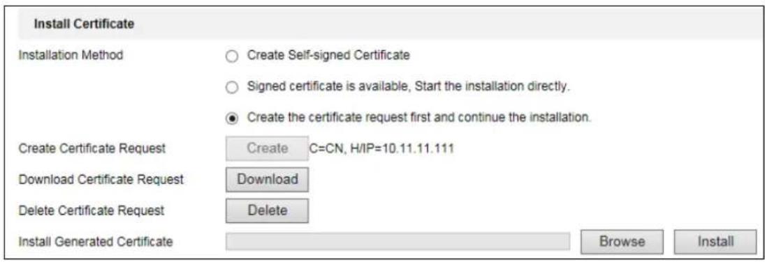 Hikvision DS-2XM6512G0-IDM - Figure 7-11 Create Self-signed Certificate - 2