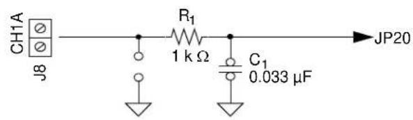 Microchip MCP3906A - Channel 1 RC Circuit with A GND Option - Circuit A - 1