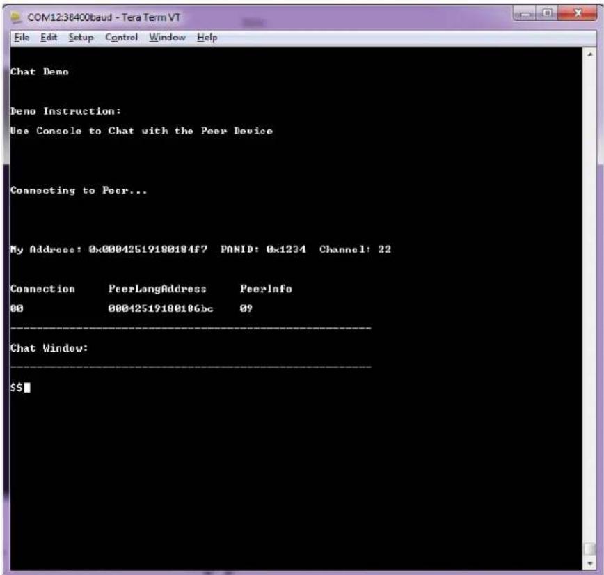 Microchip ATSAMR21G17A - Chat\_Demo P2P Reference Application - 2