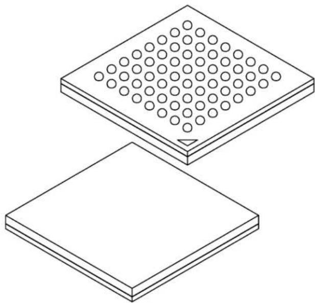 Microchip ATSAMD20G17 - 64-Ball Ultra Thin Fine-Pitch Ball Grid Array Package (BQB) - 5x5x0.65 mm Body [UFBGA]; Atmel Legacy Global Package Code CAH - 1