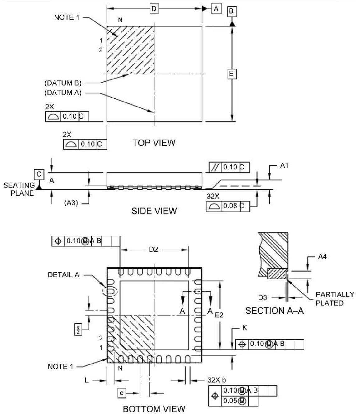 Microchip ATSAMD20G17 - 32-Lead Very Thin Plastic Quad Flat, No Lead Package (RTB) - 5x5 mm Body [VQFN] With 3.6x3.6 mm Exposed Pad and Stepped Wettable Flanks; Atmel Legacy ZBS - 1