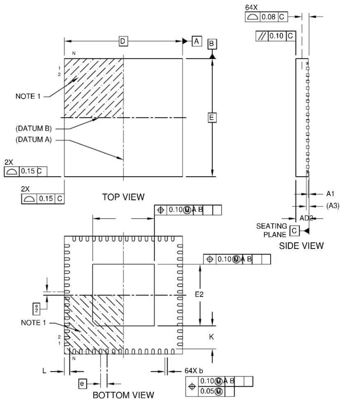 Microchip ATSAMD20G17 - 64-Lead Very Thin Plastic Quad Flat, No Lead Package (TMB) - 9x9 mm Body [VQFN] Atmel Legacy Global Package Code ZST - 1