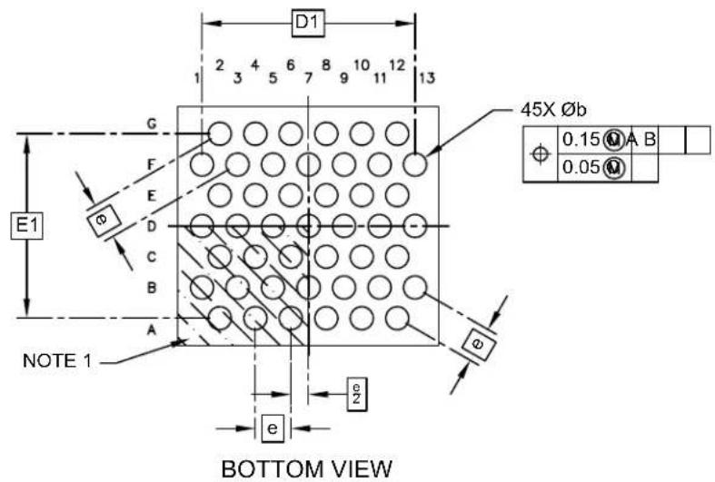 Microchip ATSAMD20G17 - 45-Ball Wafer Level Chip Scale Package (FSB) - 2.944x2.699 mm Body [WLCSP] - 2