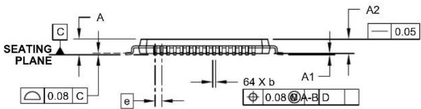Microchip ATSAMD20G18 - 64-Lead Plastic Thin Quad Flatpack (PT)-10x10x1 mm Body, 2.00 mm Footprint [TQFP] - 2