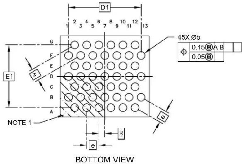Microchip ATSAMD20G16 - 45-Ball Wafer Level Chip Scale Package (FSB) - 2.944x2.699 mm Body [WLCSP] - 2