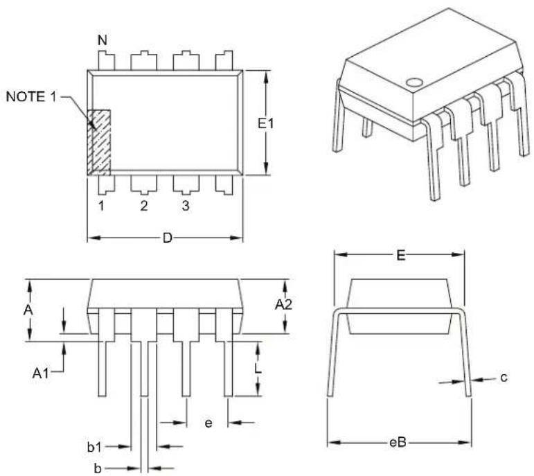 Microchip MCP6548 - 8-Lead Plastic Dual In-Line (P) - 300 mil Body [PDIP] - 1