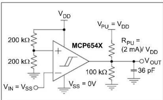 Microchip MCP6548 - Test Circuit Configuration - 1