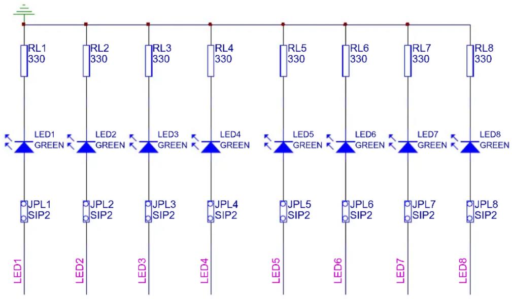 Microchip ATF1504ASVL - LEDs with Selectable Jumpers - 1