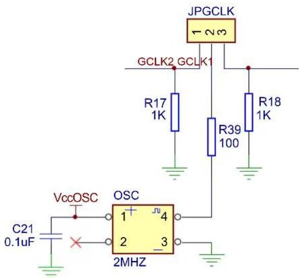 Microchip ATF1504ASVL - 2MHz Oscillator and Clock Selection Jumper - 2