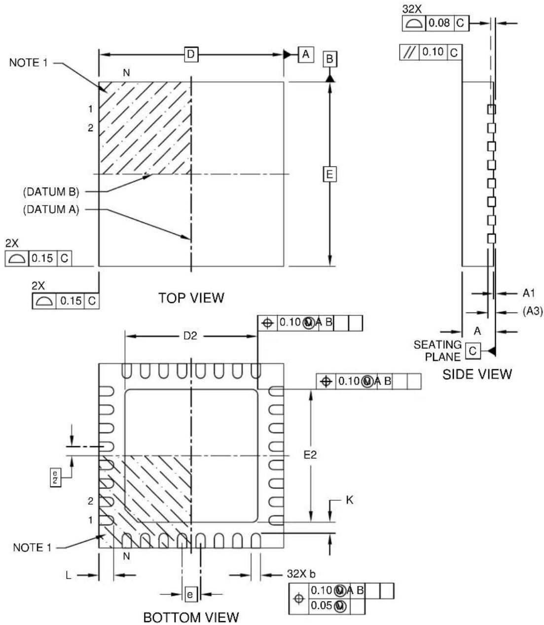 Microchip ATSAMD20J14 - 32-Lead Very Thin Plastic Quad Flat, No Lead Package (S8B) - 5x5 mm Body [VQFN] With 3.60 mm Exposed Pad; Atmel Legacy Global Package Code ZKV - 1