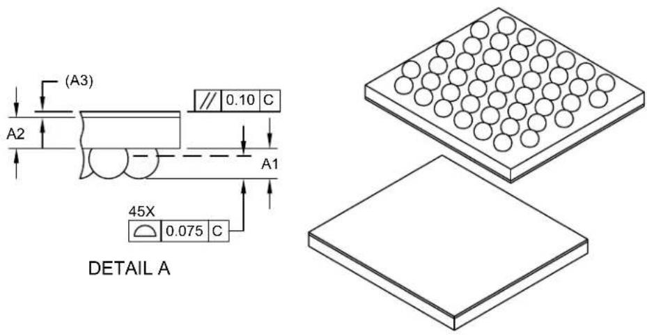 Microchip ATSAMD20J16 - 45-Ball Wafer Level Chip Scale Package (FSB) - 2.944x2.699 mm Body [WLCSP] - 1