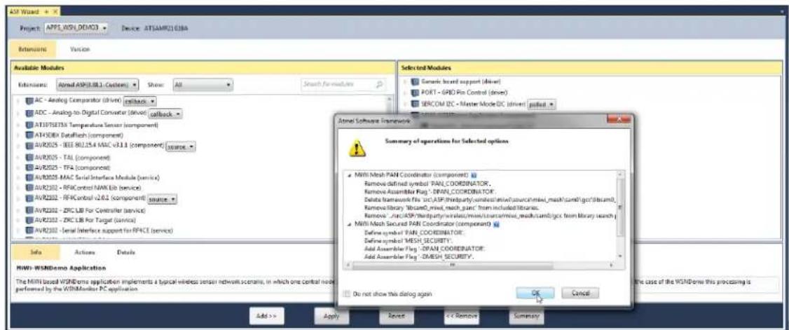 Microchip ATSAMR21E16A - Switching/Changing the Configuration using ASF Wizard - 2