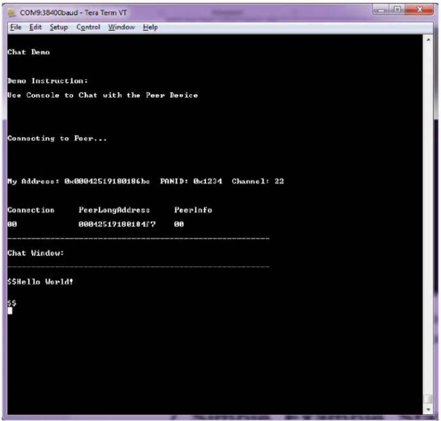 Microchip ATSAMR21E16A - Chat\_Demo P2P Reference Application - 3