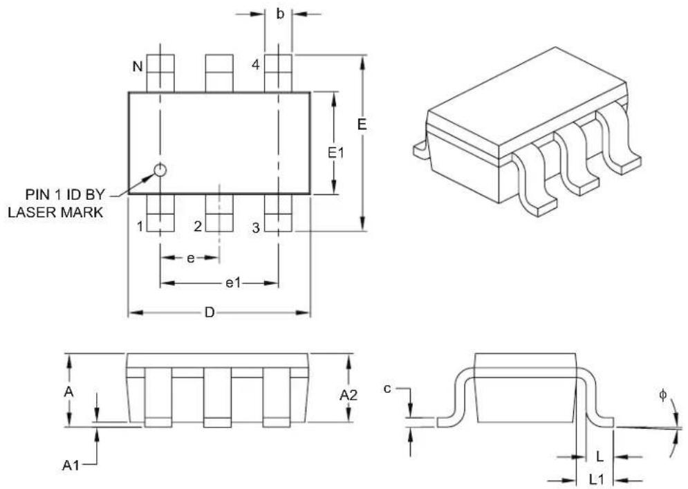Microchip 34VL02 - 6-Lead Plastic Small Outline Transistor (OT) [SOT-23] - 1