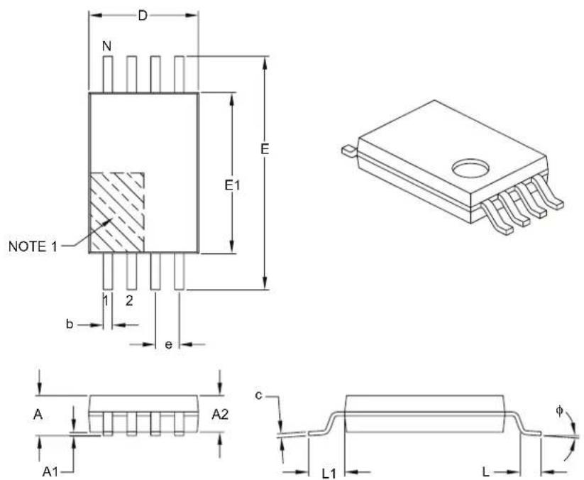 Microchip 34VL02 - 8-Lead Plastic Thin Shrink Small Outline (ST) - 4.4 mm Body [TSSOP] - 1