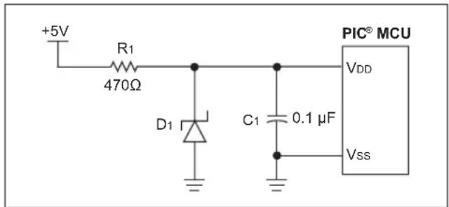 Microchip PIC24FJ64GA705 - TIP #2 Low-Cost Alternative Power System Using a Zener Diode - 1