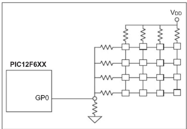 Microchip PIC24FJ64GA705 - TIP #7 4x4 Keyboard with 1 Input - 1