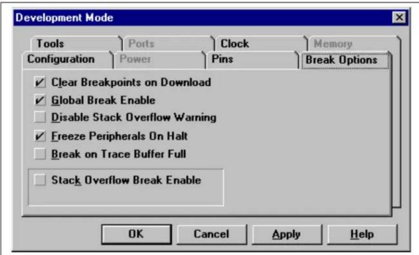 Microchip PIC18C252 - Break Options - 1