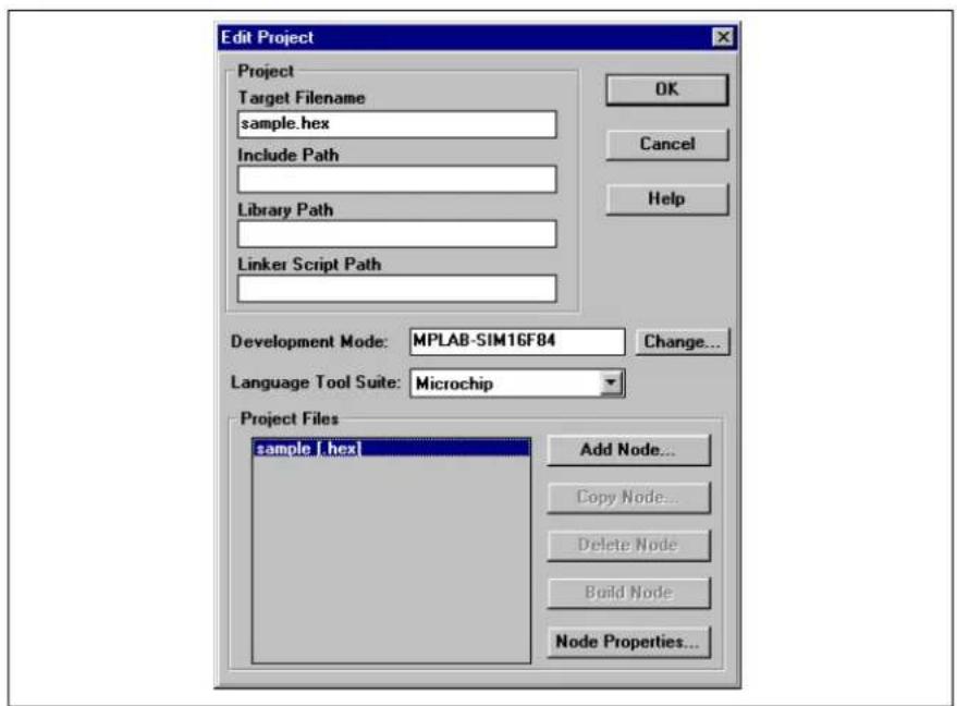 Microchip PIC18F2420 - Project Dialog - 1