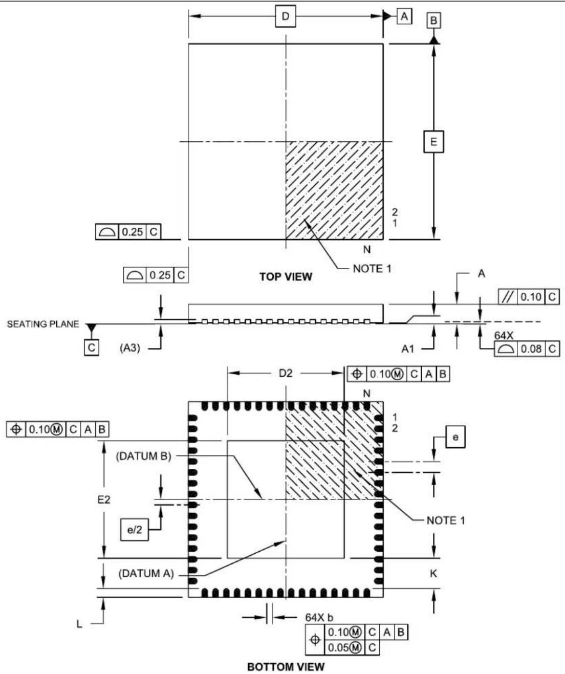 Microchip PIC24FJ64GA406 - 64-Lead Plastic Quad Flat, No Lead Package (MR) - 9x9x0.9 mm Body with 5.40 x 5.40 Exposed Pad [QFN] - 1
