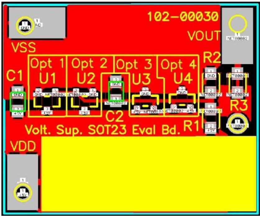 Microchip TC1273 - A.4 BOARD LAYOUT - TOP LAYER WITH SILK SCREEN - 1