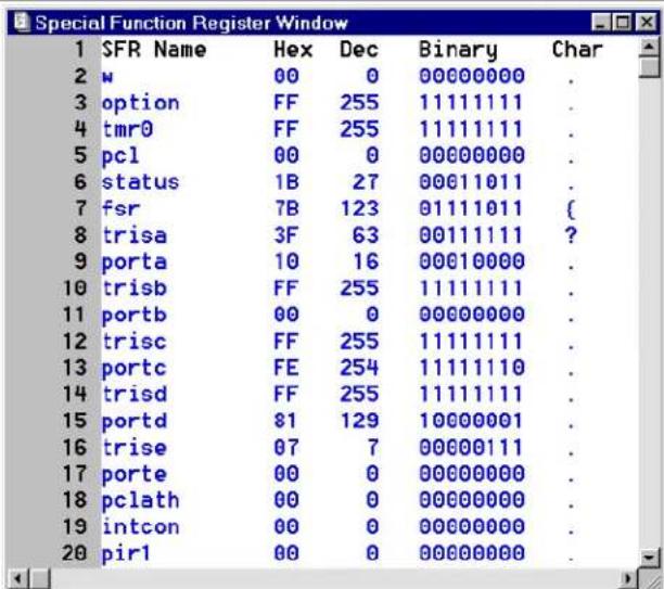 Microchip PIC16F777 - Special Function Registers - 1