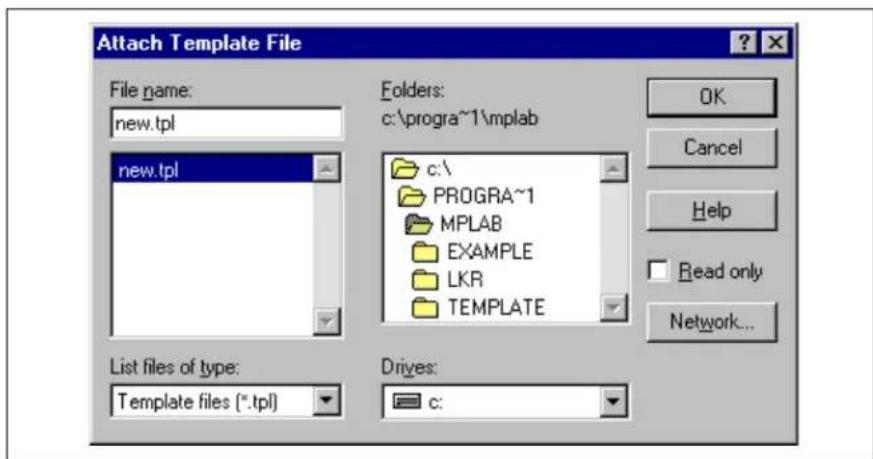 Microchip PIC16F777 - Attach Template File - 1