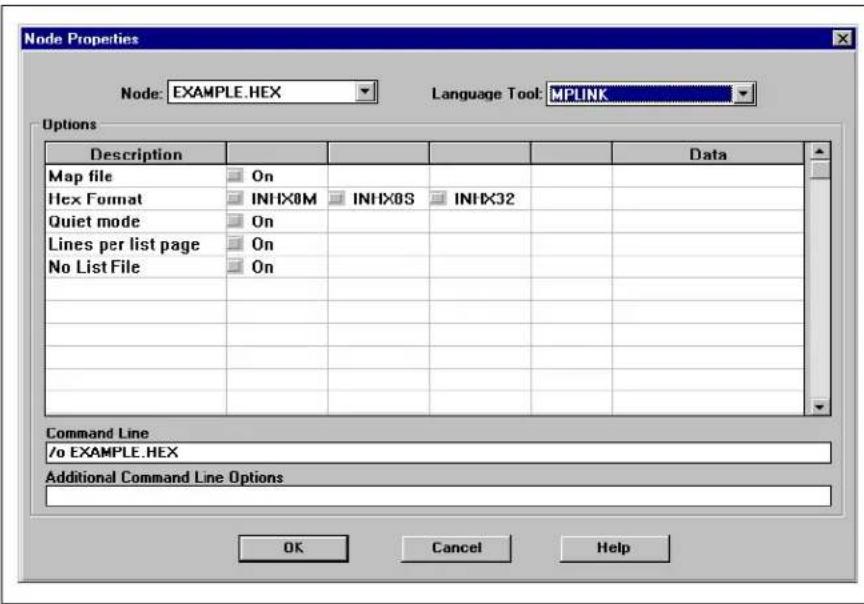 Microchip PIC16F777 - Set Node Properties - 1