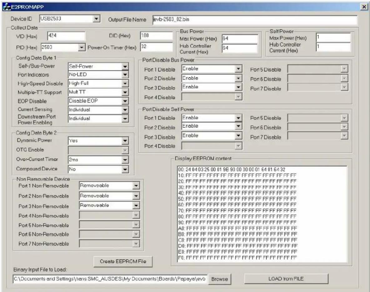 Microchip USB2503A - EEPROM Configuration - 1