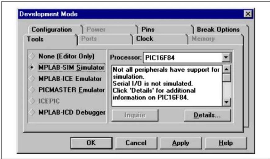 Microchip PIC18F2585 - Setting up the Development Mode - 2