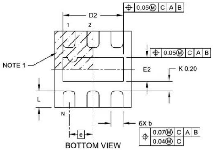 Microchip MIC5318 - 6-Lead Ultra Thin Plastic Dual Flat, No Lead (HKA) - 1.6x1.6x0.6 mm Body [UDFN] With 1.26x0.50 mm Exposed Pad; Micrel Legacy Package TDFN1616-6LD-PL-1 - 3