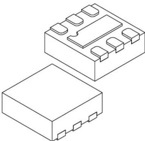 Microchip MIC5318 - 6-Lead Ultra Thin Plastic Dual Flat, No Lead (HKA) - 1.6x1.6x0.6 mm Body [UDFN] With 1.26x0.50 mm Exposed Pad; Micrel Legacy Package TDFN1616-6LD-PL-1 - 4