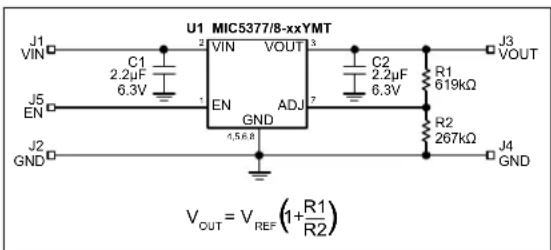 Microchip MIC5376 - Adjustable Regulator Design - 1