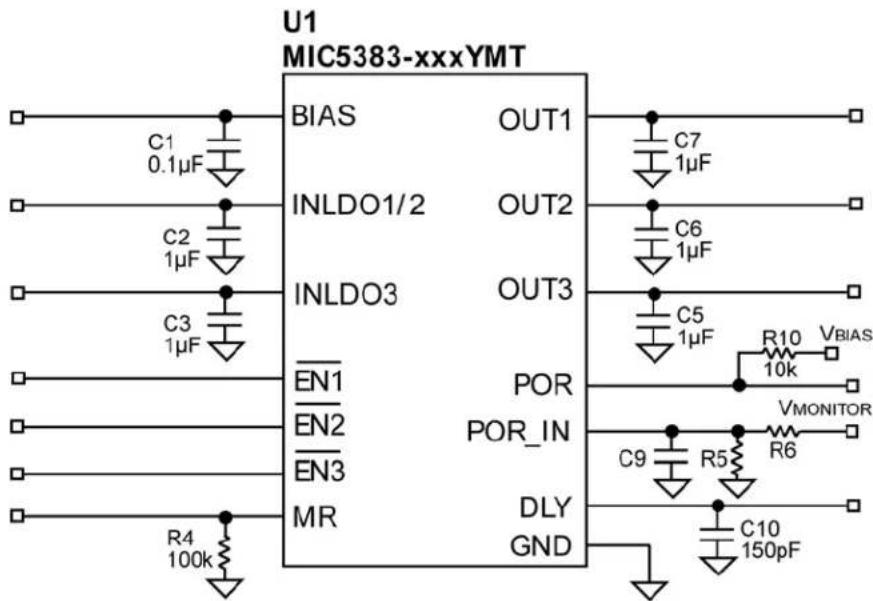 Microchip MIC5373 - Typical Circuit (MIC5383-xxxYMT) - 1