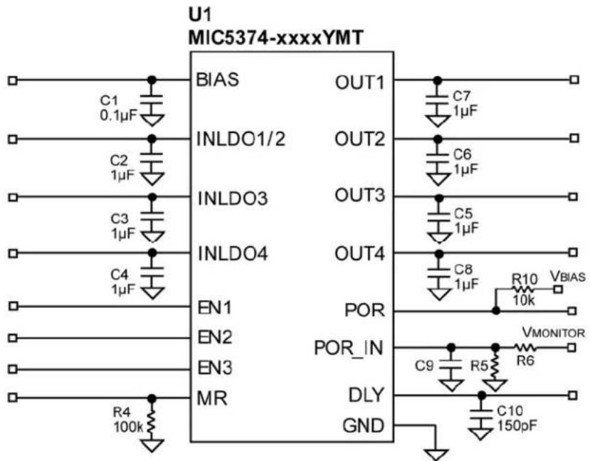 Microchip MIC5384 - Typical Circuit (MIC5374-xxxxYMT) - 1