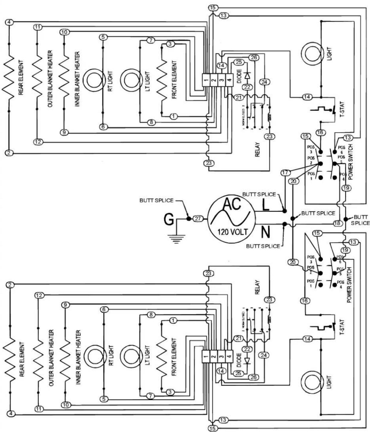APW Wyott DMXD-48H - WIRING DIAGRAM 120V UNITS, DMXD-30 THRU 42 - 1