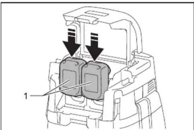 MAKITA XCV23Z - Instalación o extracción del cartucho de batería - 2