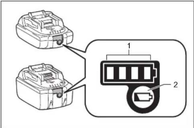 MAKITA XCV23Z - Indicating the remaining battery capacity - 1