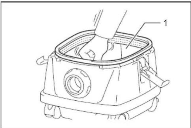 MAKITA XCV23Z - Cleaning of cloth filter - 1