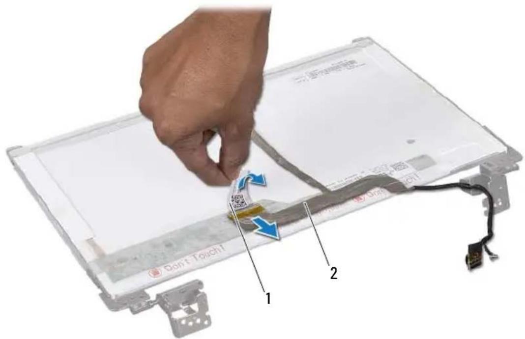 DELL Inspiron M411R - Removing the Display Cable - 1