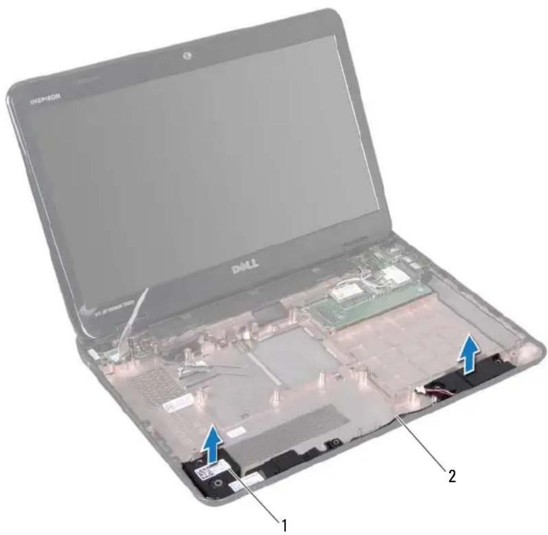 DELL Inspiron M411R - Removing the Speakers - 1