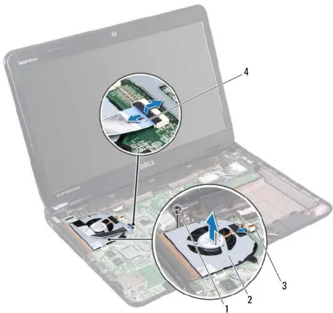 DELL Inspiron M411R - Removing the Thermal Fan - 1