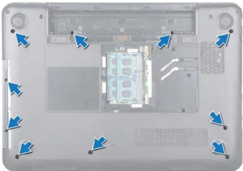 DELL Inspiron M411R - Removing the Palm-Rest Assembly - 1
