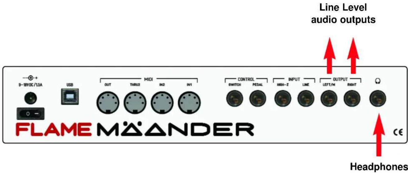 Flame Mäander - CONNECT AUDIO OUTPUTS AND HEADPHONES - 1