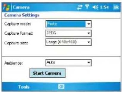 Dopod 818 Pro - Use the Camera Settings screen - 1